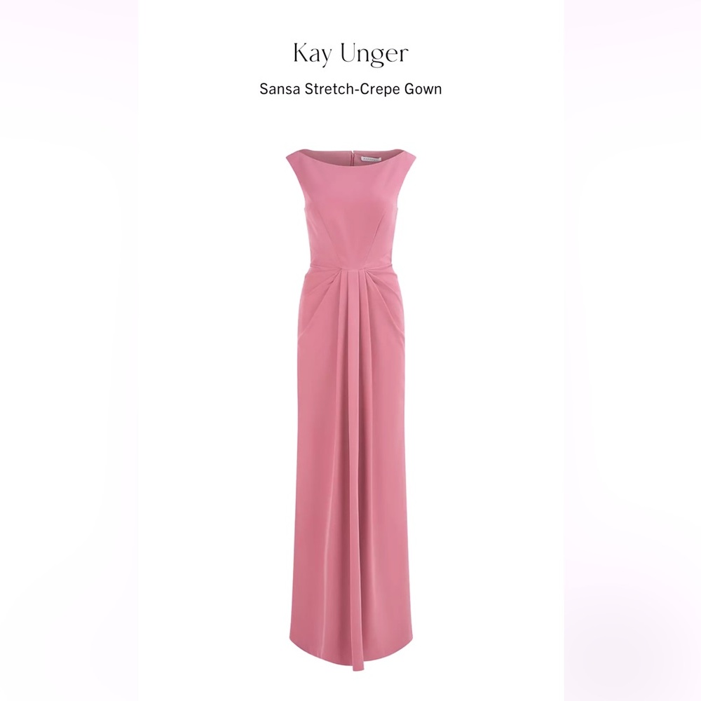 NWT Kay Unger Stretch Crepe Gown Sz 4